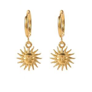 sun hoop earrings A714